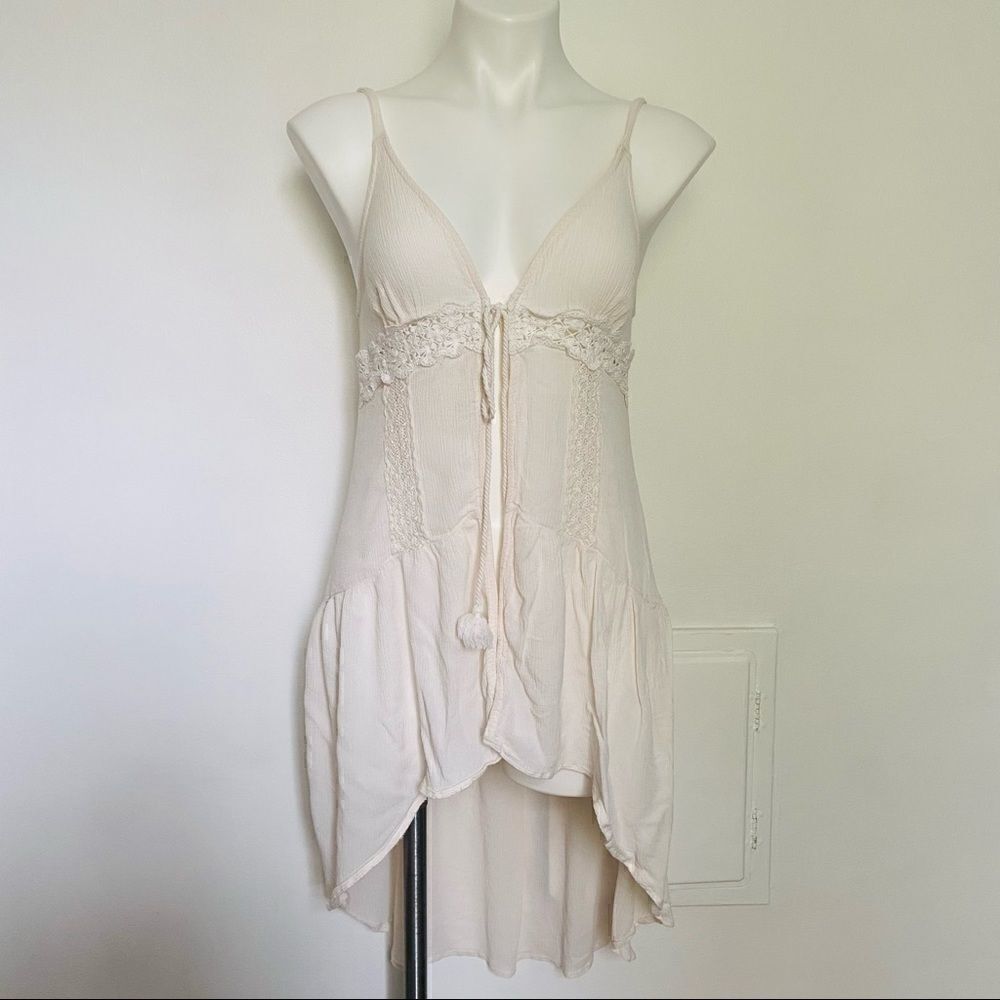 Boho Open Front Tank Top / Beach Cover .